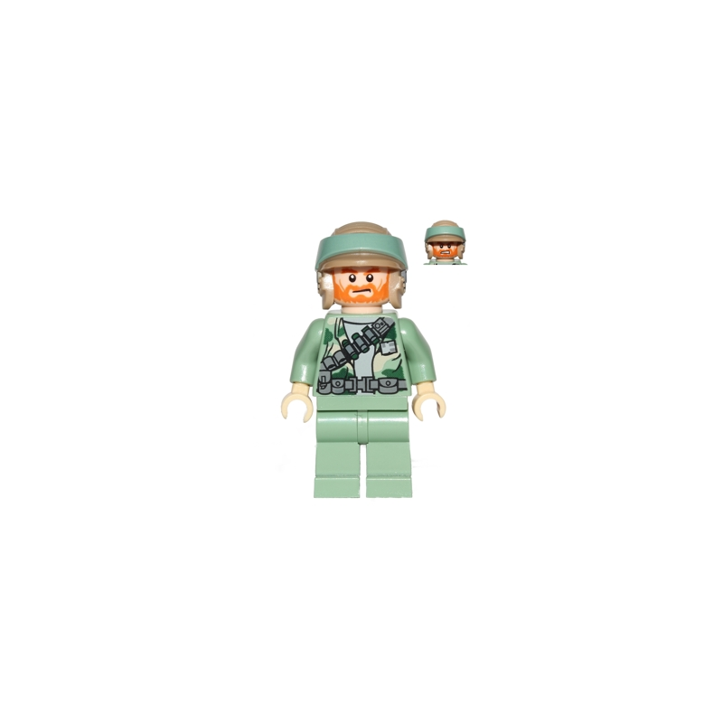 Endor Rebel Commando - Beard and Angry Dual Sided Head Lego® - sw0511