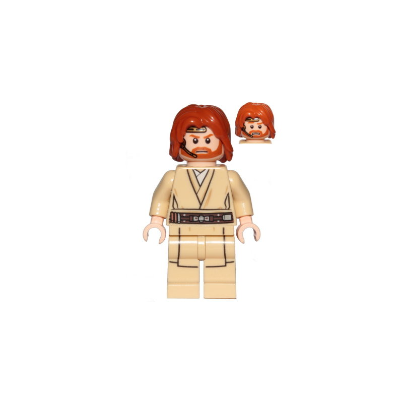 Obi-Wan Kenobi (Mid-Length Tousled with Center Part Hair and Headset) Lego® - sw0846