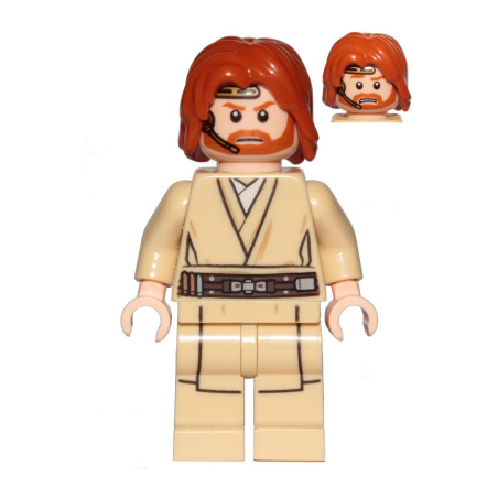 Obi-Wan Kenobi (Mid-Length Tousled with Center Part Hair and Headset) Lego® - sw0846