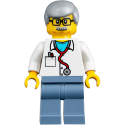 Veterinarian Dr. Jones with Light Bluish Gray Hair