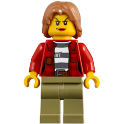 Mountain Police - Crook Female Jacket over 87 Prison Stripes Lego® - cty0851