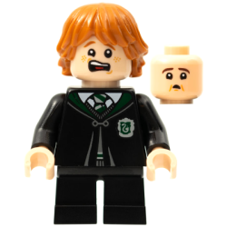 Ron Weasley - Black Slytherin Robe and Short Legs (Vincent Crabbe Transformation) Lego® - hp287